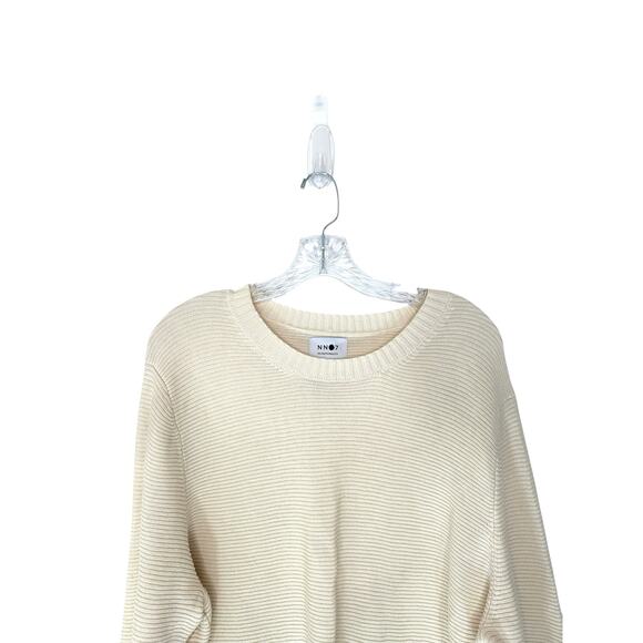 NN07 No Nationality Men's Cream Basic Loke Casual Knit Crew Neck Sweater Size XL - Picture 5 of 13